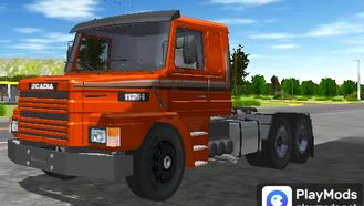 Scania 112H orange skin For  Truck Sim Brasil Mods