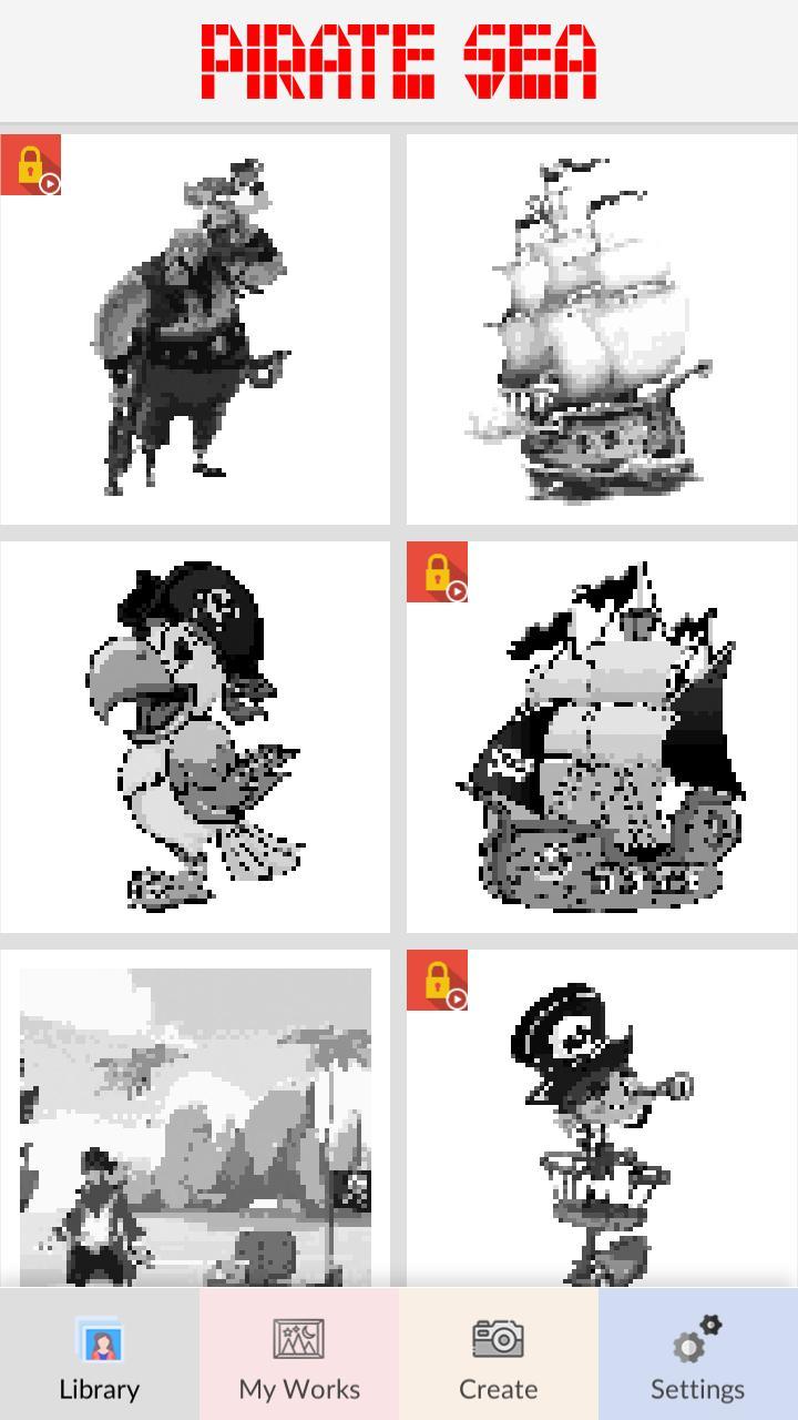 Pirate Sea Pixel Art Color_playmods.net