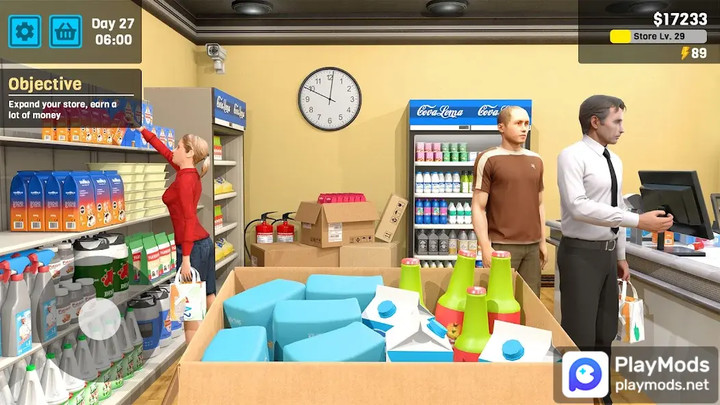 Manage Supermarket Simulator(Unlimited banknotes) screenshot image 1_playmods.net