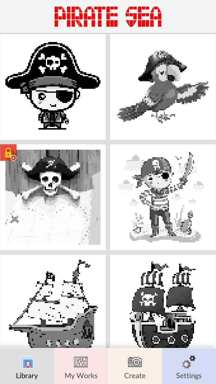 Pirate Sea Pixel Art Color_playmods.net