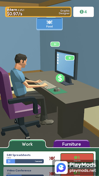 Work From Home 3D(Mod) screenshot image 1_playmods.net