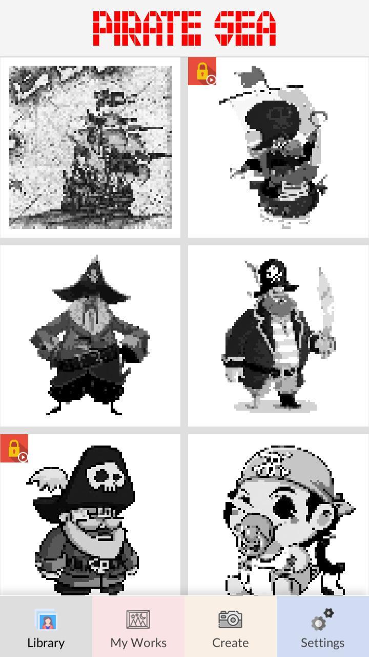 Pirate Sea Pixel Art Color_playmods.net