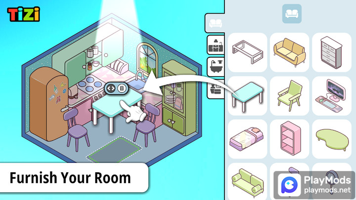Tizi Interior Designing(Unlock all furniture) screenshot image 4_playmods.net