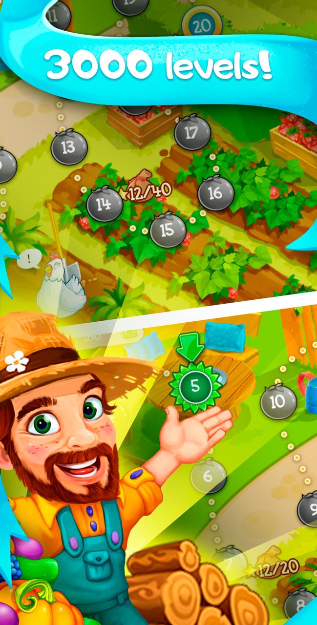 Funny Farm match 3 Puzzle game_playmods.net