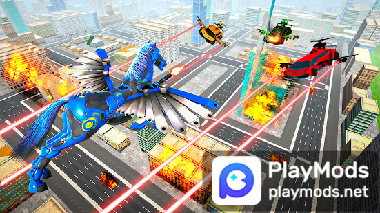 Police Horse Robot Car Transform: Flying Horse Car(Unlimited money) screenshot image 4_playmods.net