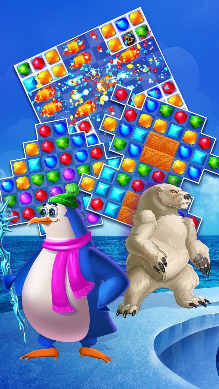 Jewel Match 3 - Penguin Story_playmods.net