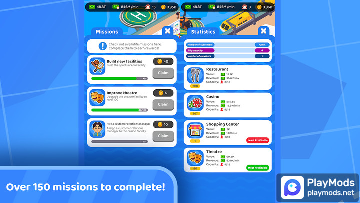 Idle Cruise Ship Simulator(unlimited money) screenshot image 5_playmods.net