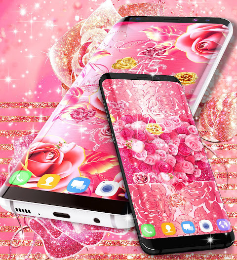 Pink rose gold live wallpaper_playmods.net