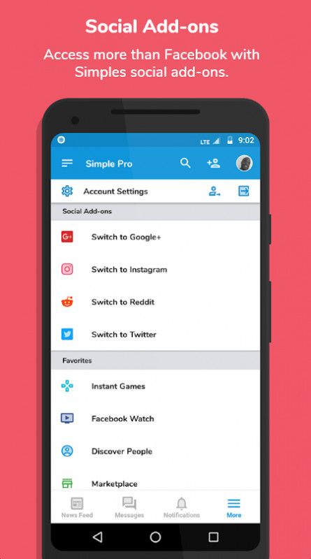 Simple Social Pro (Removed unwanted Permissions)_playmods.net