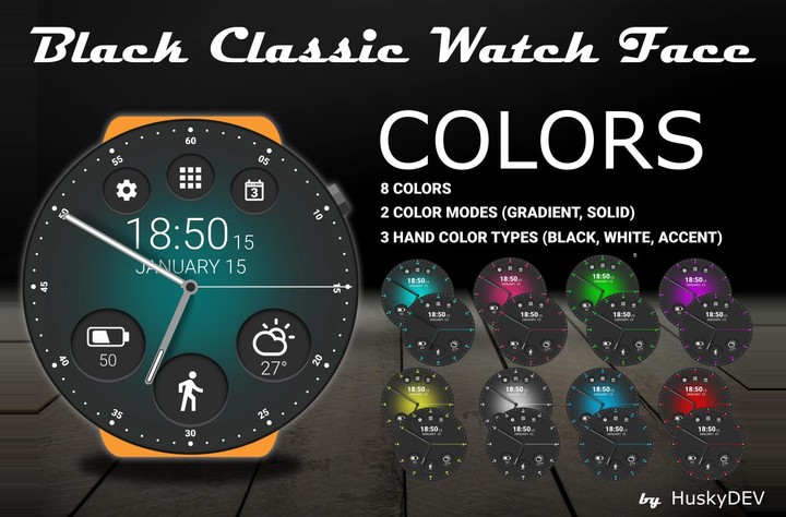 Black Classic Watch Face_playmods.net