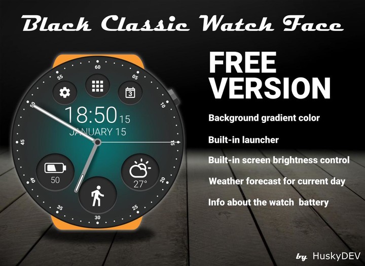 Black Classic Watch Face_playmods.net