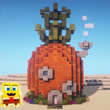 Bikini Bottom and Pineapple House Map MCPE(Official)1.2_playmods.net