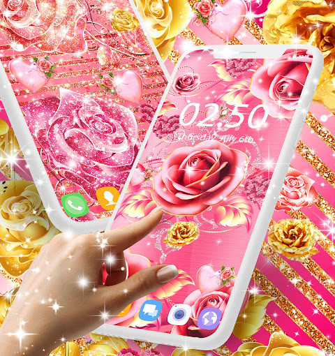 Pink rose gold live wallpaper_playmods.net