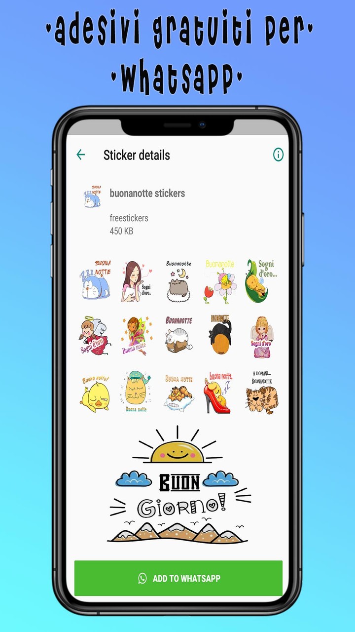 Buongiorno e Buonanotte Stickers per Whatsapp_playmods.net