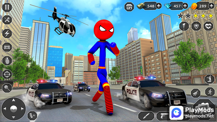 Stick Rope Hero Superhero Game(Unlimited Resources) screenshot image 2_playmods.net