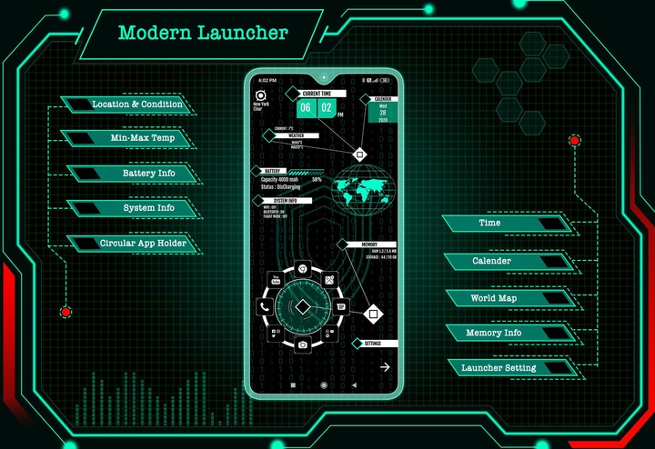 Modern Launcher 2022 - AppLock_playmods.net