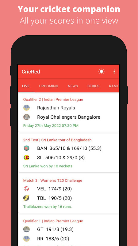CricRed - Cricket Live Score_playmods.net