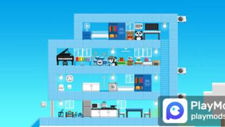 Delicately Decorated Cottage On a Blue Background For BOKU BOKU Mods