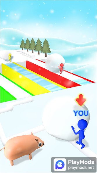 Snow Race: Snow Ball.IO(Unlimited Resources) screenshot image 2_playmods.net