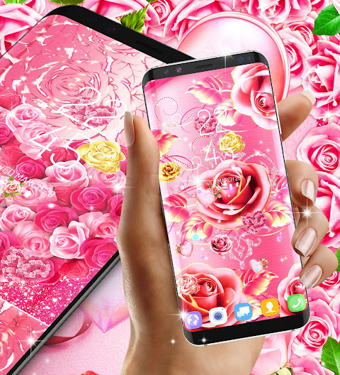 Pink rose gold live wallpaper_playmods.net