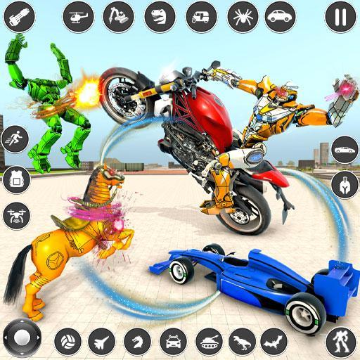 Robot Bike Shooting Game_playmods.net