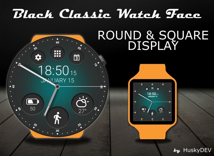 Black Classic Watch Face_playmods.net