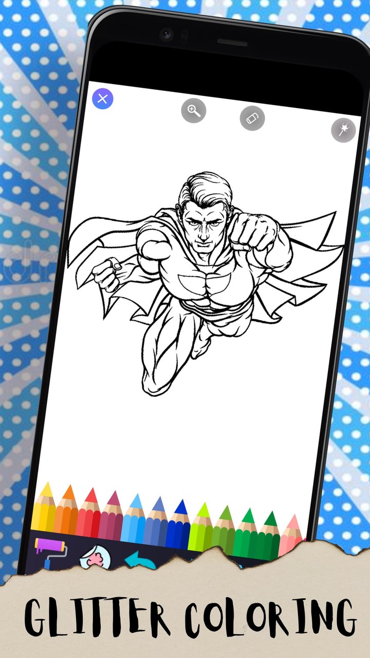 ซูเปอร์ฮีโร่กลิตเตอร์ระบายสี_playmods.net