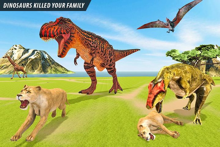 Lion vs Dinosaur Battle Game_playmods.net