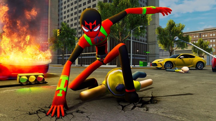 Spider Stickman Rope City Hero_playmods.net