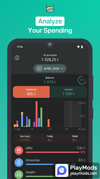 1Money: expense tracker budget(No Ads) screenshot image 2_playmods.net