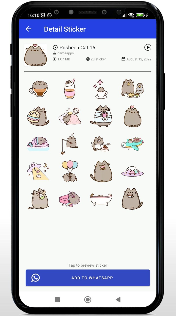 Pusheen Cat Gif WAStickerApps_playmods.net