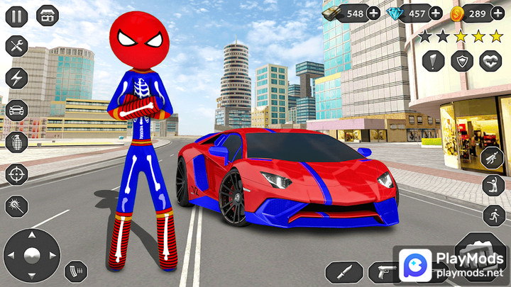 Stick Rope Hero Superhero Game(Unlimited Resources) screenshot image 1_playmods.net