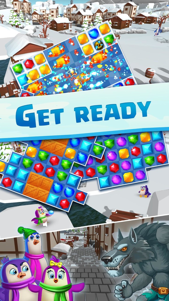 Jewel Match 3 - Penguin Story_playmods.net
