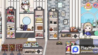 Black and white themed furniture decoration For Miga Town: My World Mods