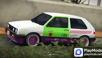 Volkswagen Golf Bath Lightyear Anime skin For Car Parking Multiplayer Mods