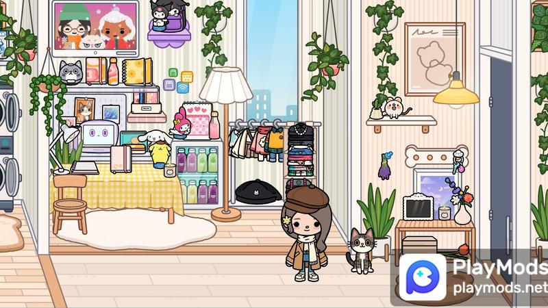 Instagram Cream  Solitary Small Home（laundry） For Toca Life World Mods image 3 