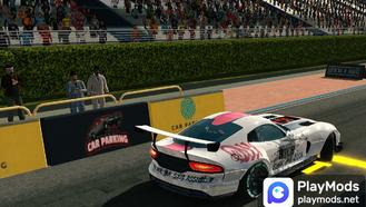 Dodge Viper racing silver grey skin For Car Parking Multiplayer Mods