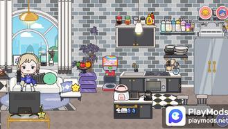 Black and white themed furniture decoration For Miga Town: My World Mods