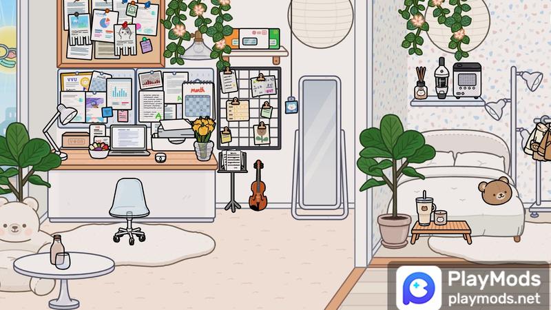 Log Wind Double decker Apartment/Miaomiao(laundry) For Toca Life World Mods