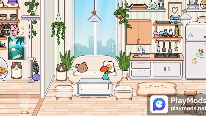 Instagram Cream  Solitary Small Home（laundry） For Toca Life World Mods image 2 