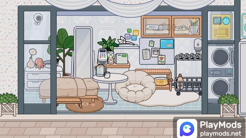 Log Wind Double decker Apartment/Miaomiao(laundry) For Toca Life World Mods image 7 